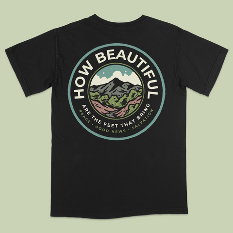 Peace & Good News Black Vintage Washed Tee